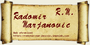 Radomir Marjanović vizit kartica